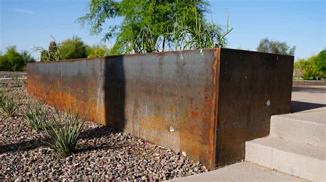 weathering steel planter box|cor ten weathered steel planter.